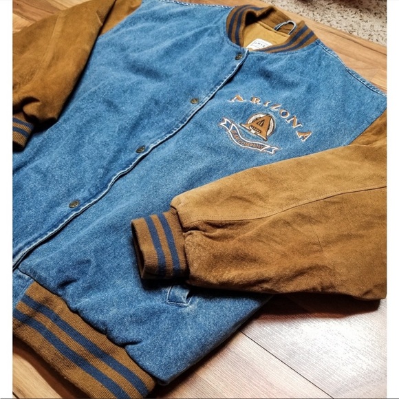 Vintage Arizona Denim & Suede Leather Jacket. WOW! - Picture 4 of 6